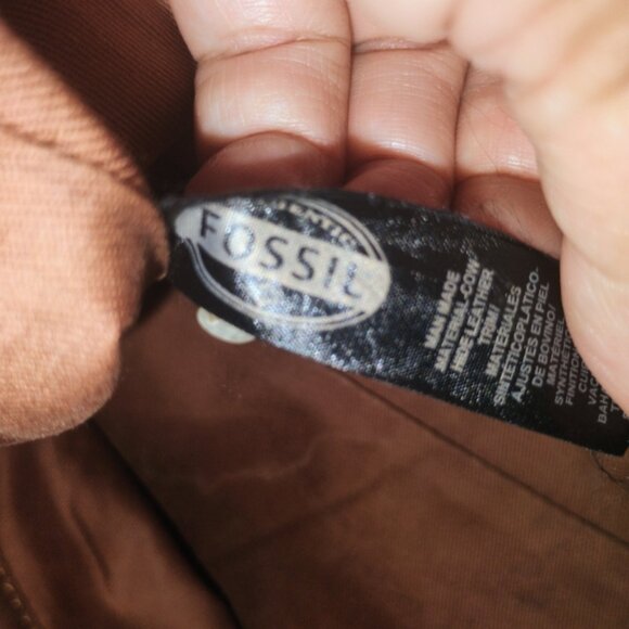 Fossil Pink Polka Dot Zip Side PVC Leather Tote Bag Boho Preppy Travel - Picture 13 of 13